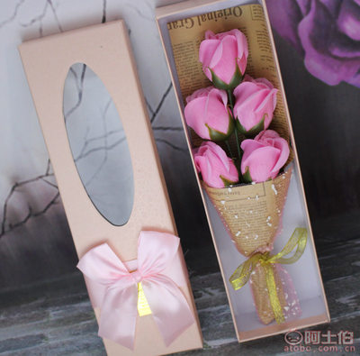 【佐玫母親節5朵香皂花玫瑰禮盒花束生日禮物七夕情人節禮品廠家】深圳市龍崗區蘭藝坊工藝禮品廠 - 產品庫